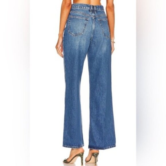 Frame High 'N' Tight Jeans Wide Leg High Rise Medium Wash Denim Trousers 28 - Picture 4 of 11